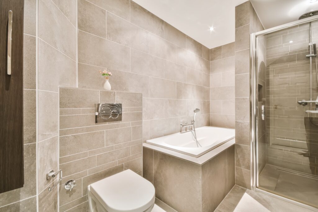 Interior of luxury bathroom